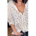 Veste dentelle beige