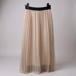 Jupe plissée beige