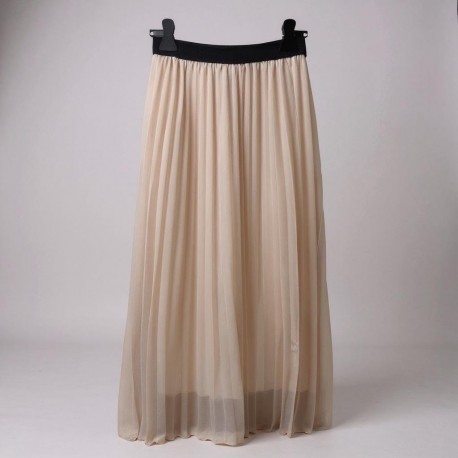 Jupe plissée beige