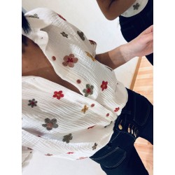 Chemise gaz de coton flowers