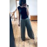 Pantalon fluide satiné kaki