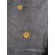Jeans brut 7/8 fleurs camel