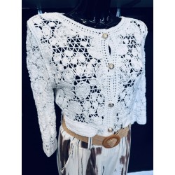 Gilet blanc crochet