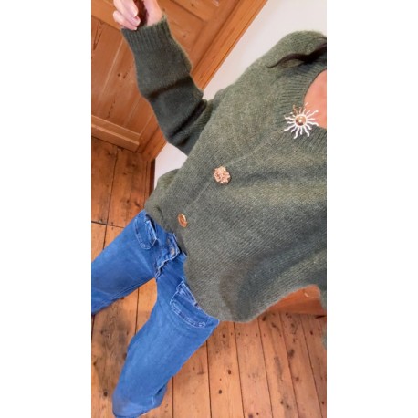 Gilet bijoux kaki