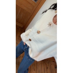 Gilet bijoux blanc