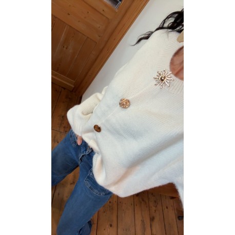 Gilet bijoux blanc