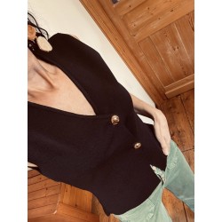 Boléro noir boutons dorés