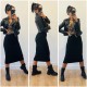Jupe noire laine midi