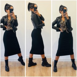 Jupe noire midi