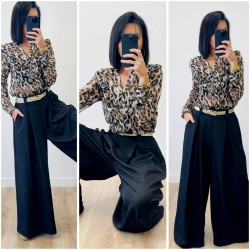 Pantalon large noir