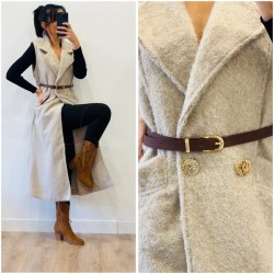 Manteau sans manches beige