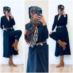Manteau noir sans manches