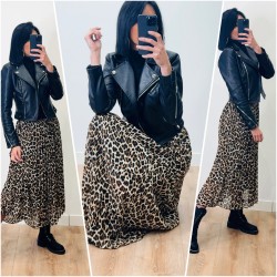 Jupe plissée leopard