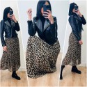 Jupe plissée leopard