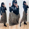 Jupe plissée leopard