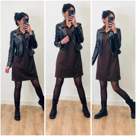 Robe polo chocolat