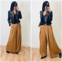Pantalon large camel