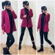 Blazer suedine bordeaux
