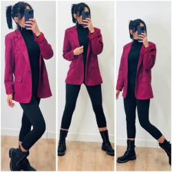 Blazer suedine bordeaux