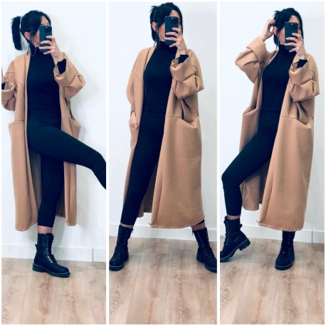 Manteau oversize camel