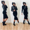 Robe pull noire midi