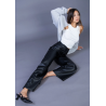Pantalon wide leg smooth en similicuir