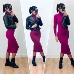 Robe pull midi violine