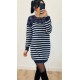 Robe pull marin marine dentelle