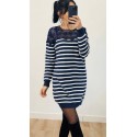 Robe pull marin marine dentelle