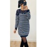 Robe pull marin marine dentelle