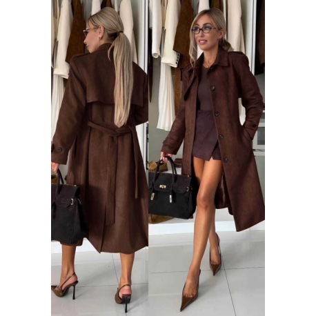 Trench suédine chocolat