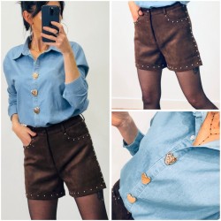 Short suédine choco