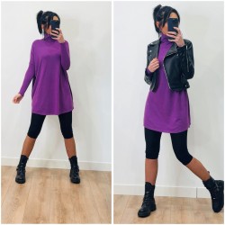 Pull tunique violet