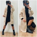 Manteau bouclettes beige