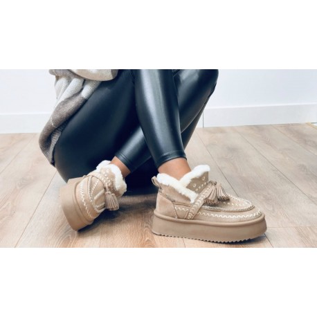 Bottines fourrées Maya beige