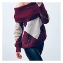 Pull bordeaux Jacquard