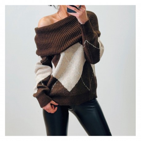 Pull choco Jacquard