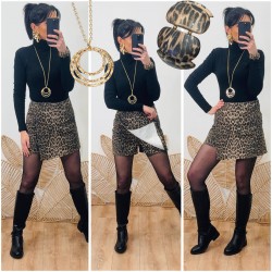 Jupe short leopard