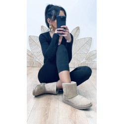 Bottines fourrées beige