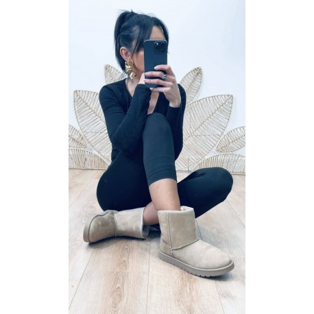 Bottines fourrées beige