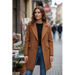 Manteau officier camel