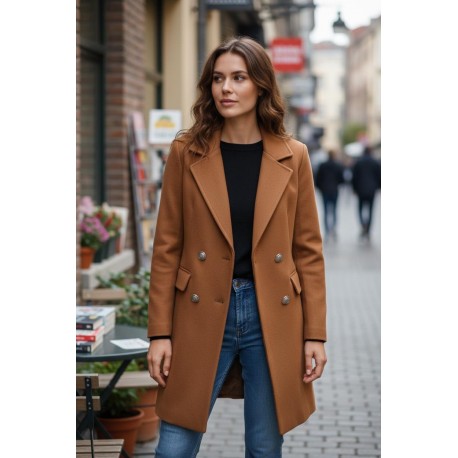 Manteau officier camel