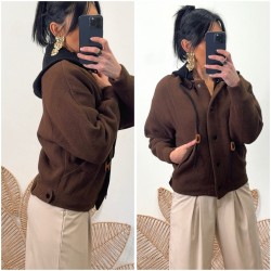 Gilet/veste à capuche choco