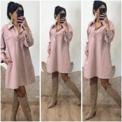 Robe jeans rose