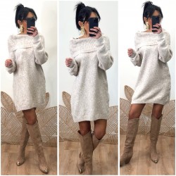 Tunique / robe Bardot beige