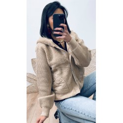 Veste camel moumoute