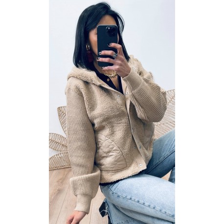 Veste camel moumoute