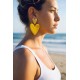 Boucles coeur jaune