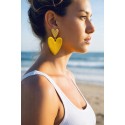 Boucles coeur jaune