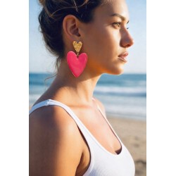 Boucles coeur rose
